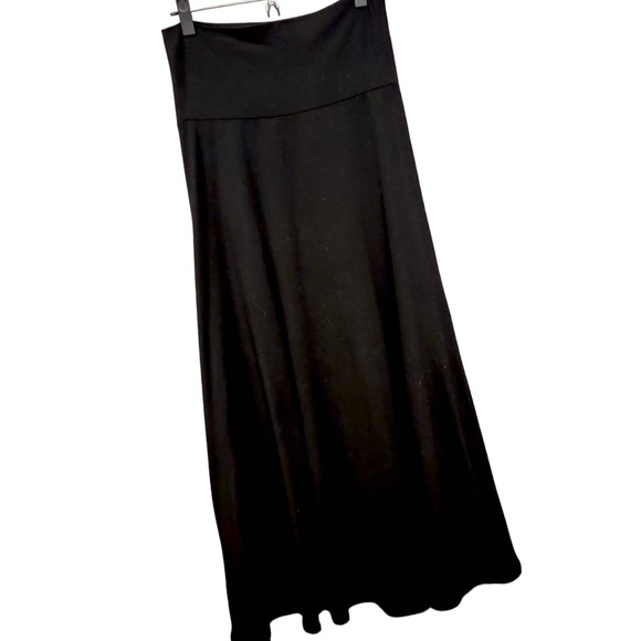 LuLaRoe Dresses & Skirts - LuLaRoe Black Maxi Skirt Small USED Solid Noir Black Yoga Band A-Line Bohemian